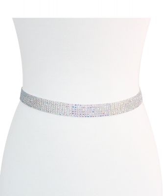 Six Line Rhinestone Wedding Belt BT339106 SILVER AB